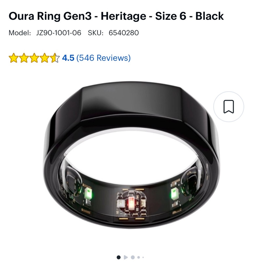 🌟Brand new never worn in box Oura ring Gen3 Heritage black size 6! 🌟